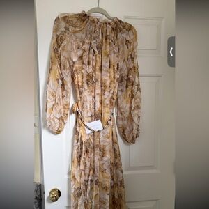 Zimmermann Silk Wrap Mini Dress Cream Size 0 (US 4) NWT